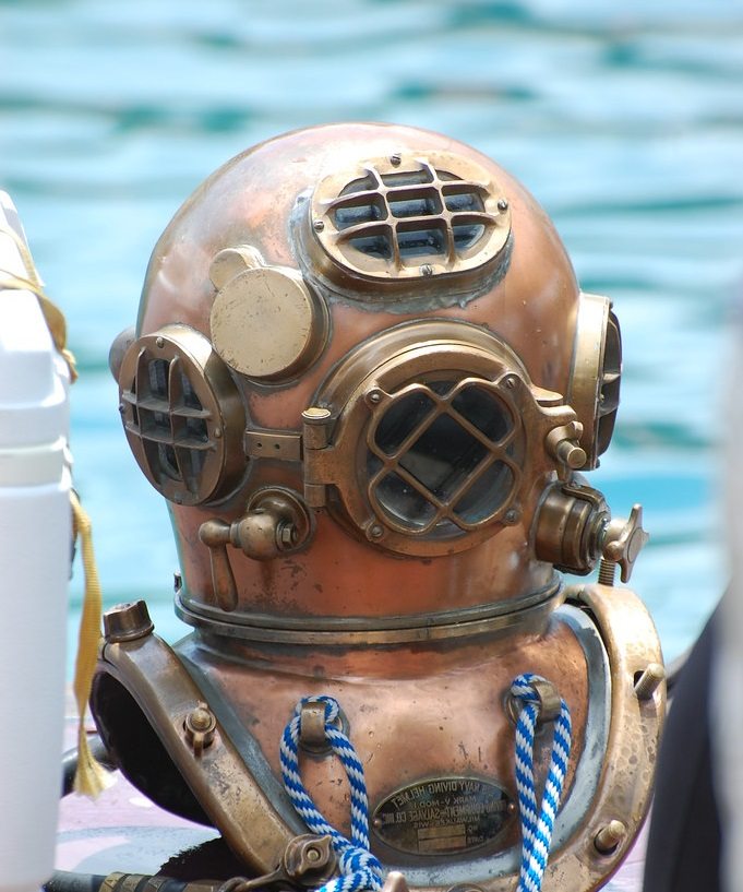 How Did Hard Diving Helmet on an Old Diving Suit Work?
